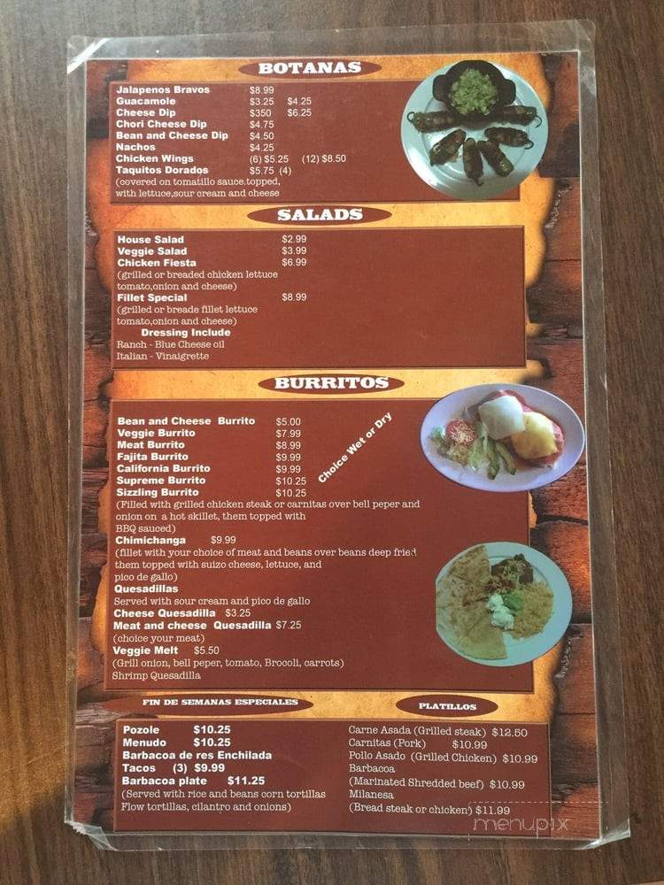 El Torito Mexican Restaurant & Bar - Hardeeville, SC menu_pic