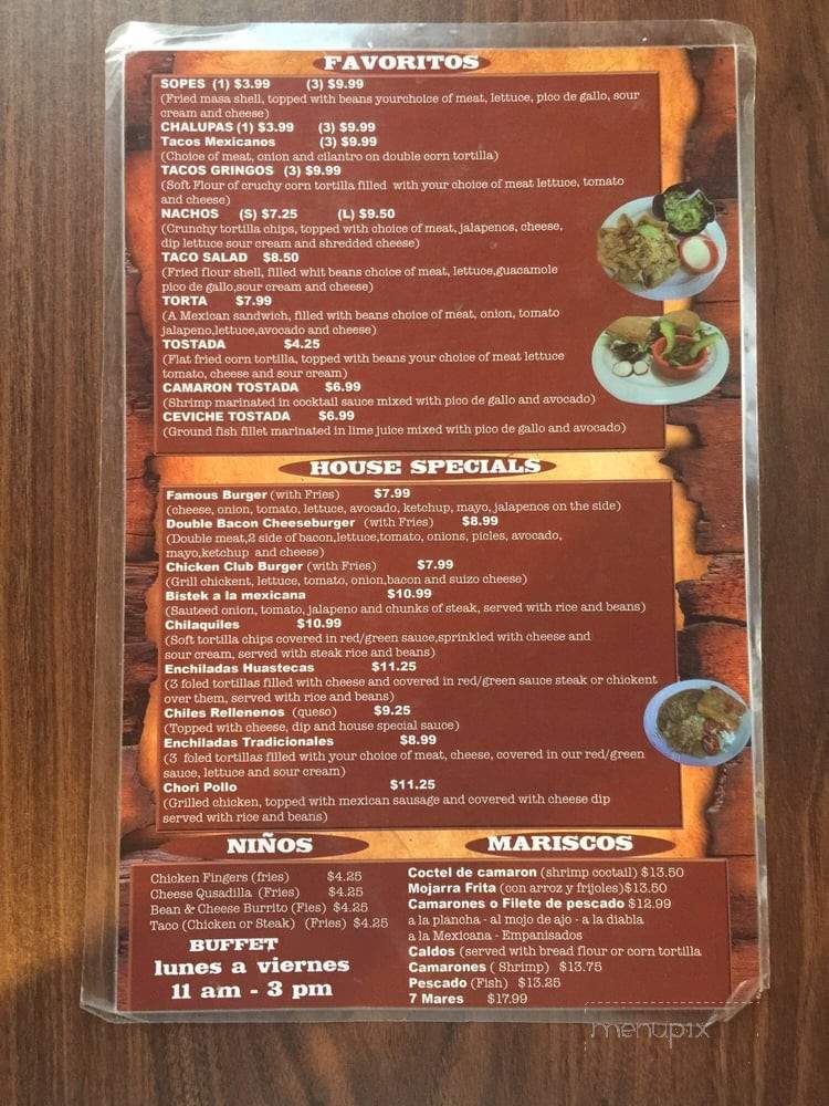 El Torito Mexican Restaurant & Bar - Hardeeville, SC menu_pic