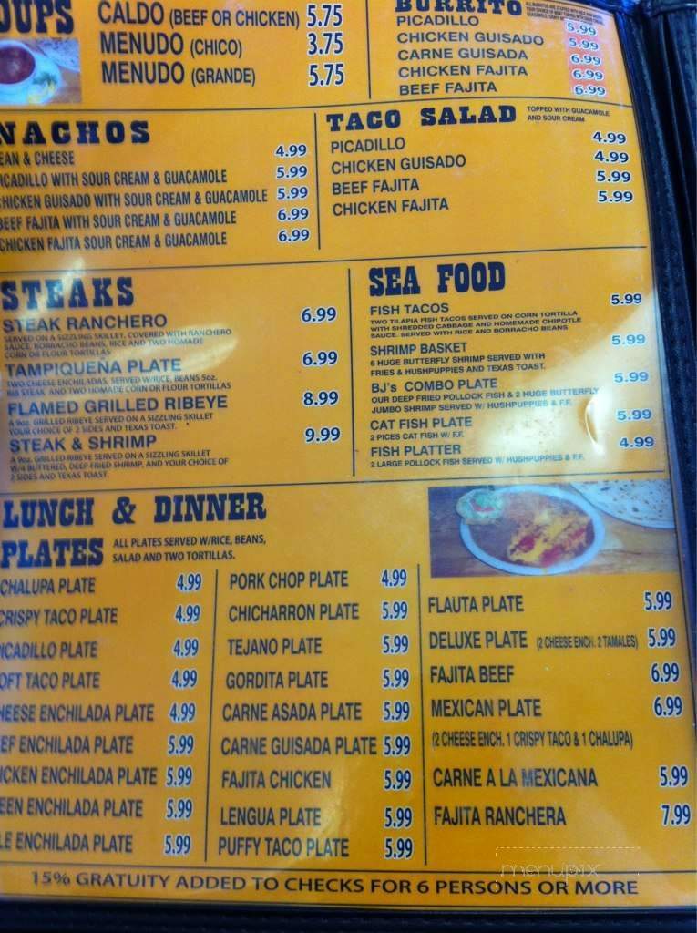 Benny's Taco's - San Antonio, TX menu_pic