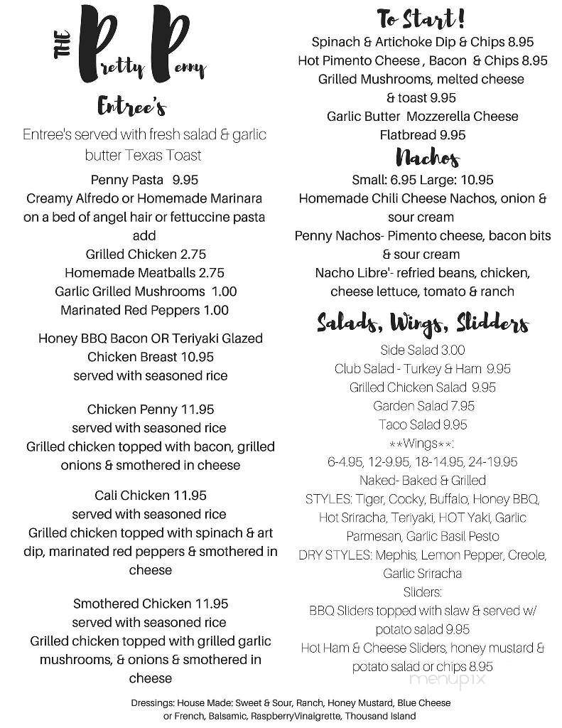 The Pretty Penny - Hemingway, SC menu_pic