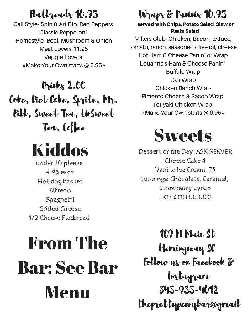 The Pretty Penny - Hemingway, SC menu_pic