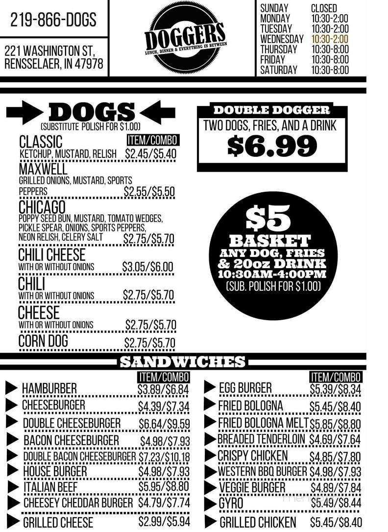 Doggers - Rensselaer, IN menu_pic