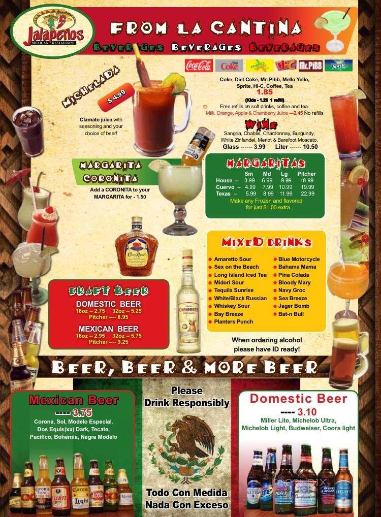 Jalapenos Mexican Restaurant - Albemarle, NC menu_pic