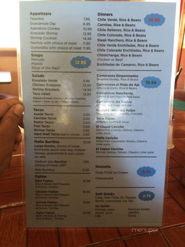 Taco Mafia - San Miguel, CA menu_pic