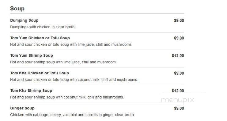 Eat Thai Cuisine - Seattle, WA menu_pic