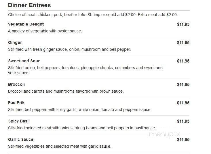 Eat Thai Cuisine - Seattle, WA menu_pic