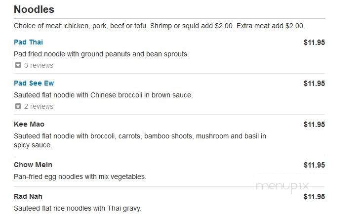 Eat Thai Cuisine - Seattle, WA menu_pic