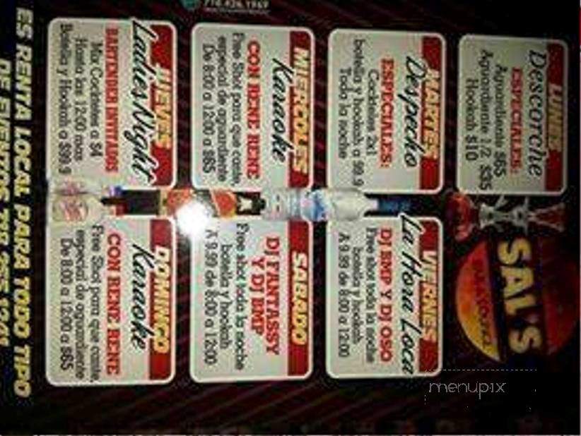 Sal's Bar Restaurant Lounge - Jackson Heights, NY menu_pic
