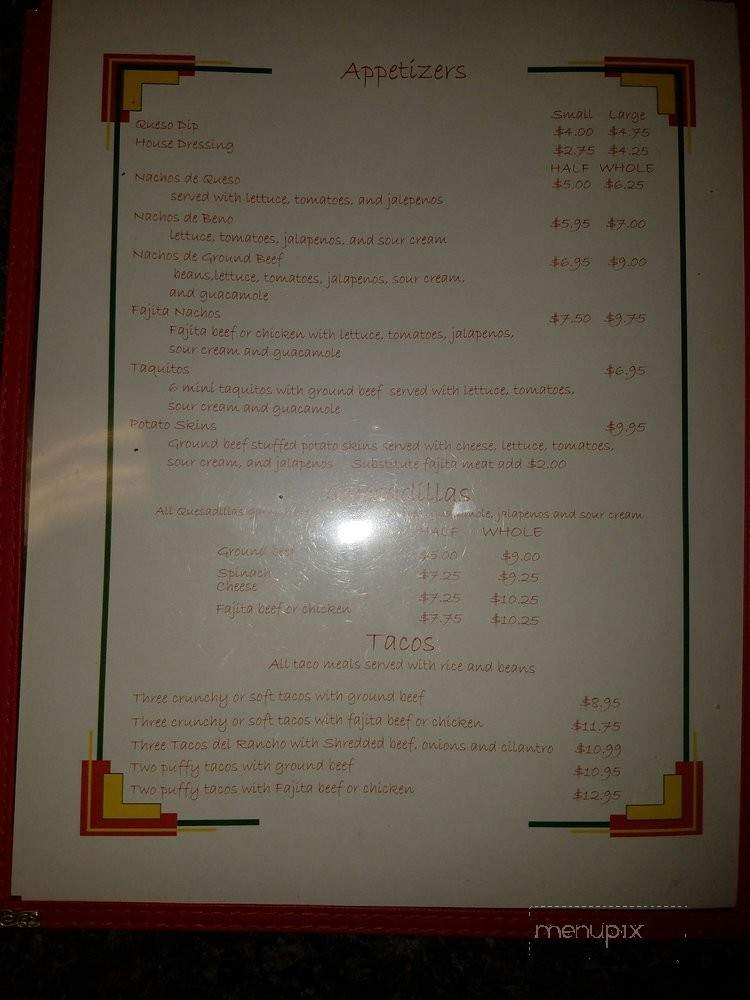 Amigo's Mexican Restaurant - Greenwood, LA menu_pic