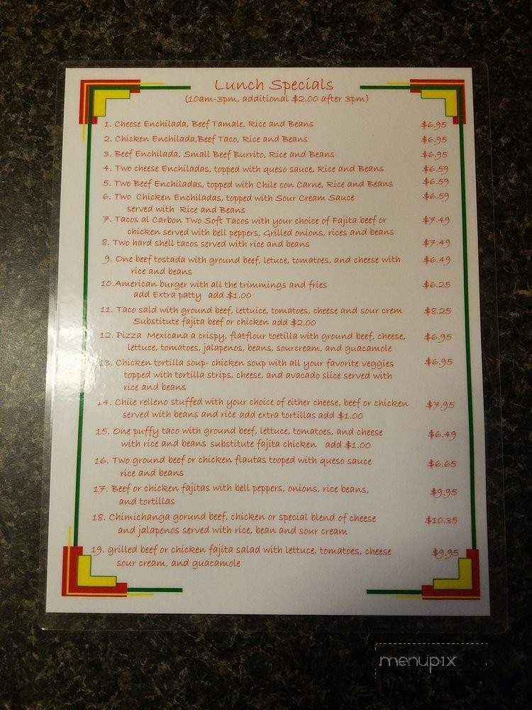 Amigo's Mexican Restaurant - Greenwood, LA menu_pic