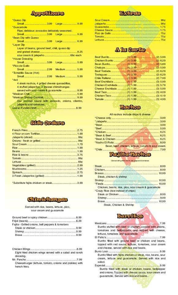 El Patio - Keithville, LA menu_pic