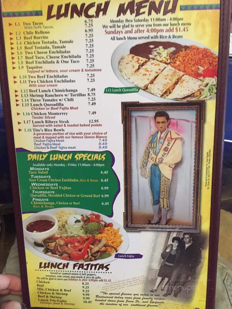 Jose Tequila's - Marshall, TX menu_pic