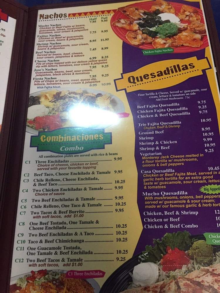 Jose Tequila's - Marshall, TX menu_pic