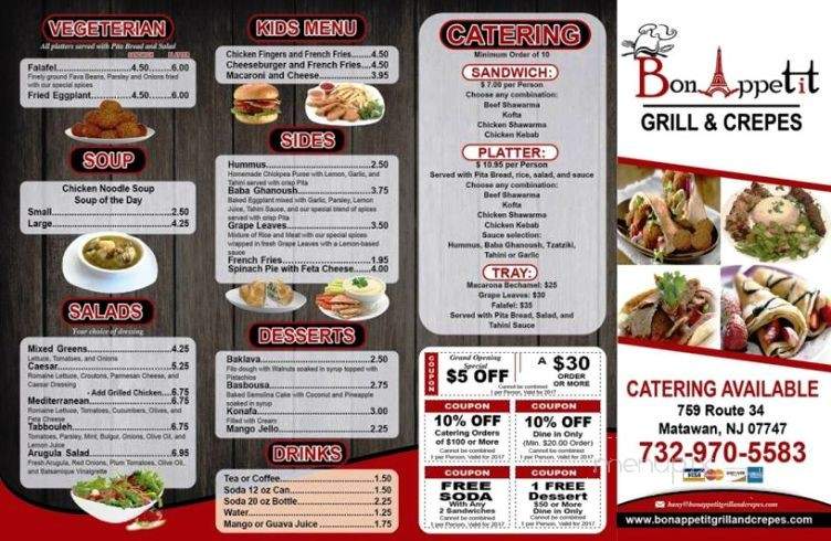 Bon Appetit Grill and Crepes - Matawan, NJ menu_pic