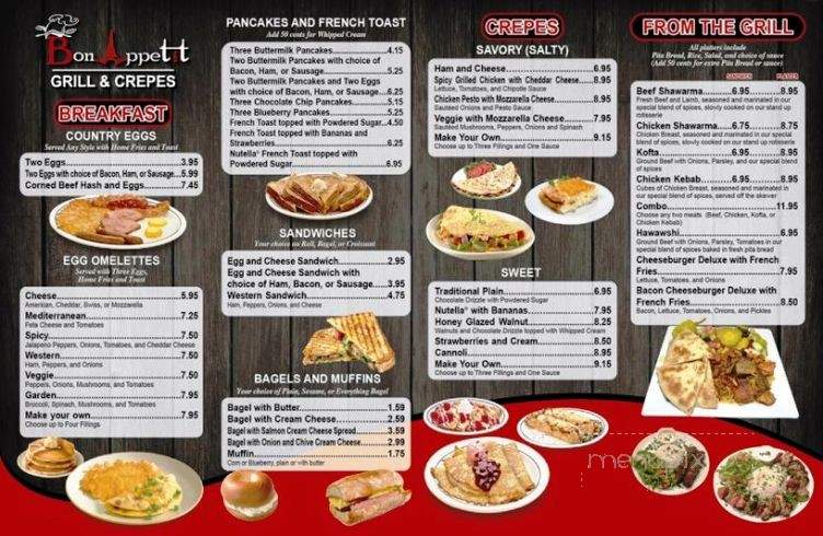 Bon Appetit Grill and Crepes - Matawan, NJ menu_pic