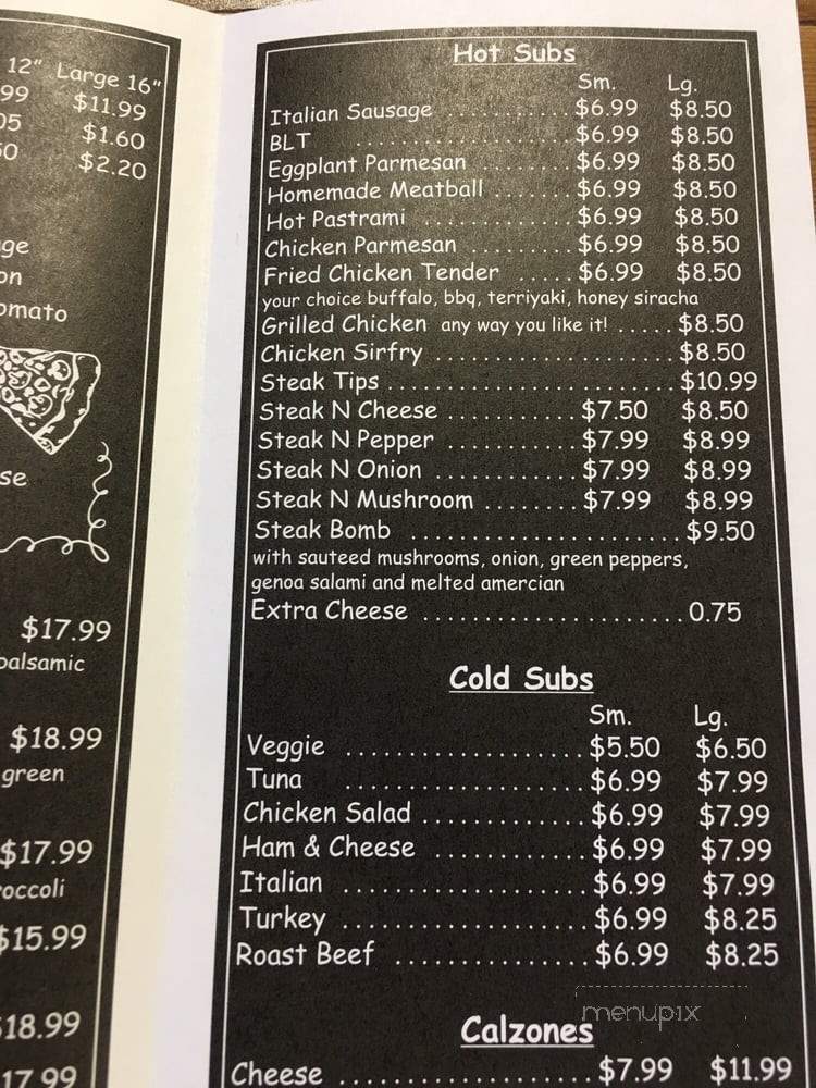 Panevino Pizzeria - Brentwood, NH menu_pic