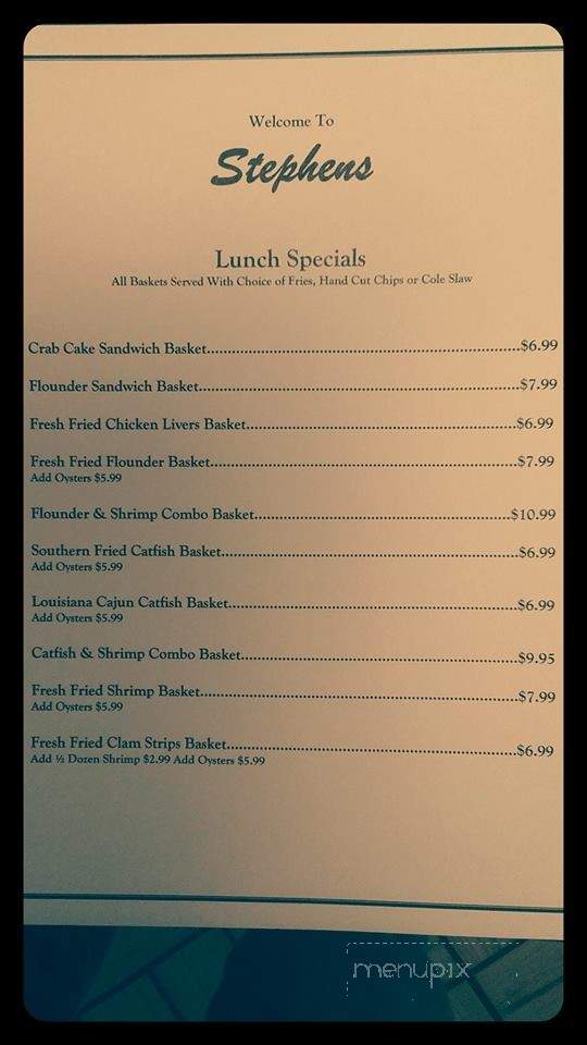 Stephen's - Georgetown, SC menu_pic