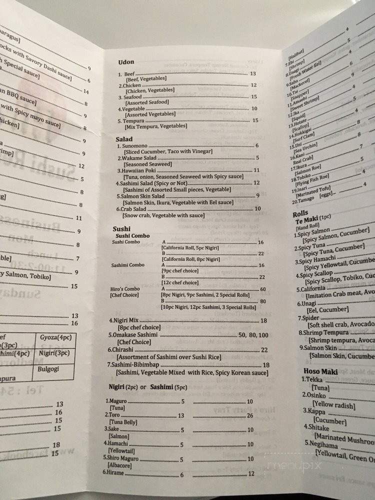 Hiro Sushi - Medford, OR menu_pic