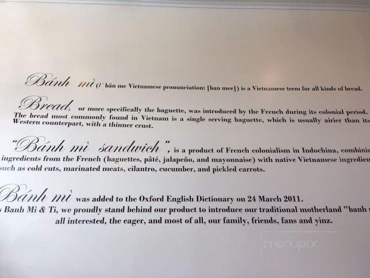 Banh Mi & Ti - Pittsburgh, PA menu_pic