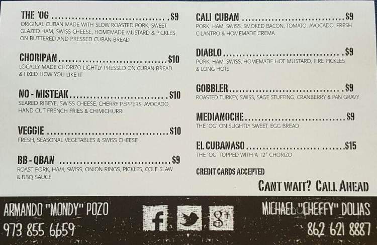 LOCOS Cubanos - Newark, NJ menu_pic