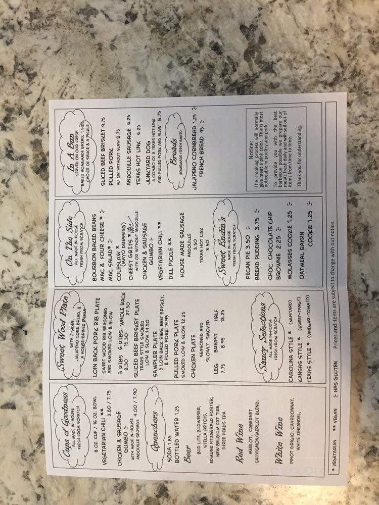 Sweet Wood Barbecue - Webster, NY menu_pic