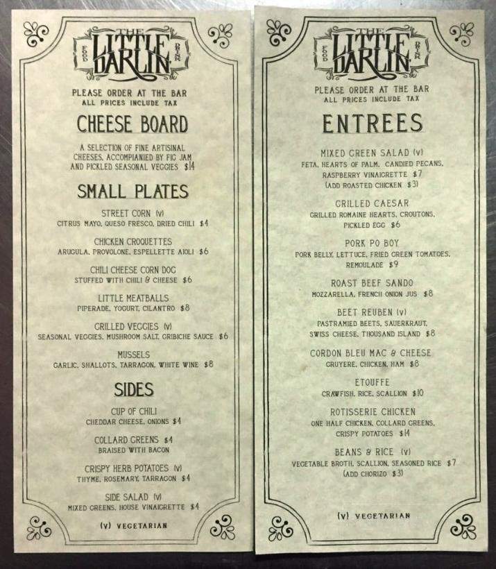 The Little Darlin' - Austin, TX menu_pic