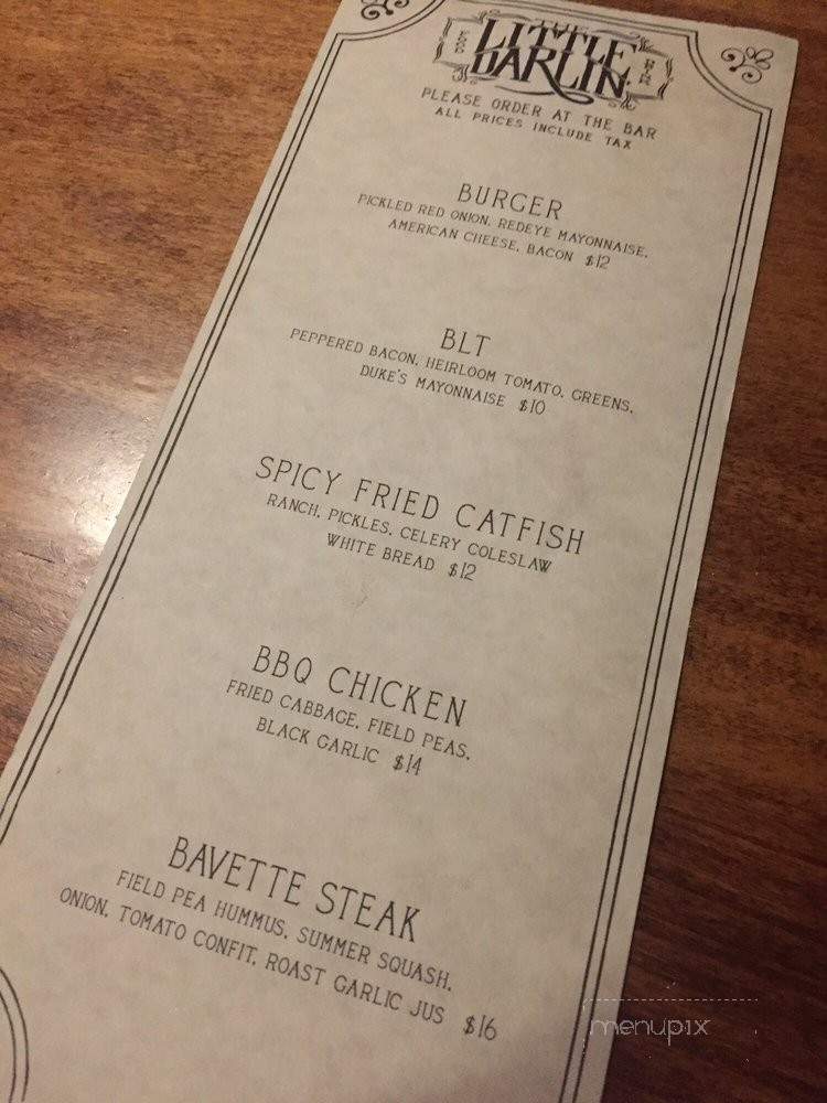 The Little Darlin' - Austin, TX menu_pic