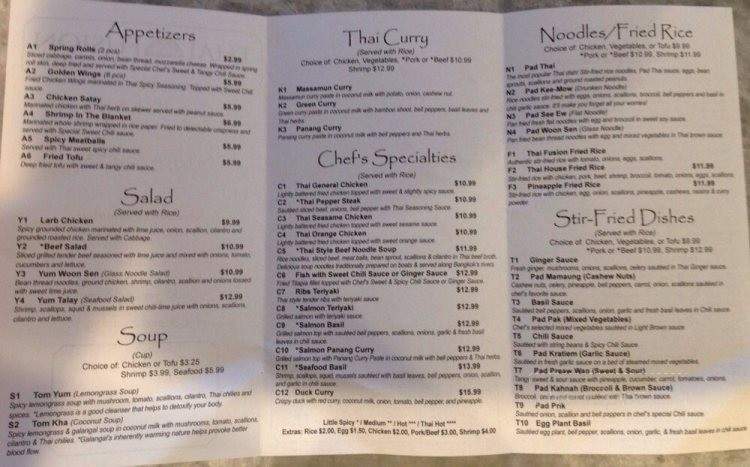 thai food lunch specials
