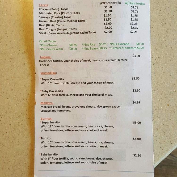 Mi Casa Es Su Casa - Lincoln Park, MI menu_pic