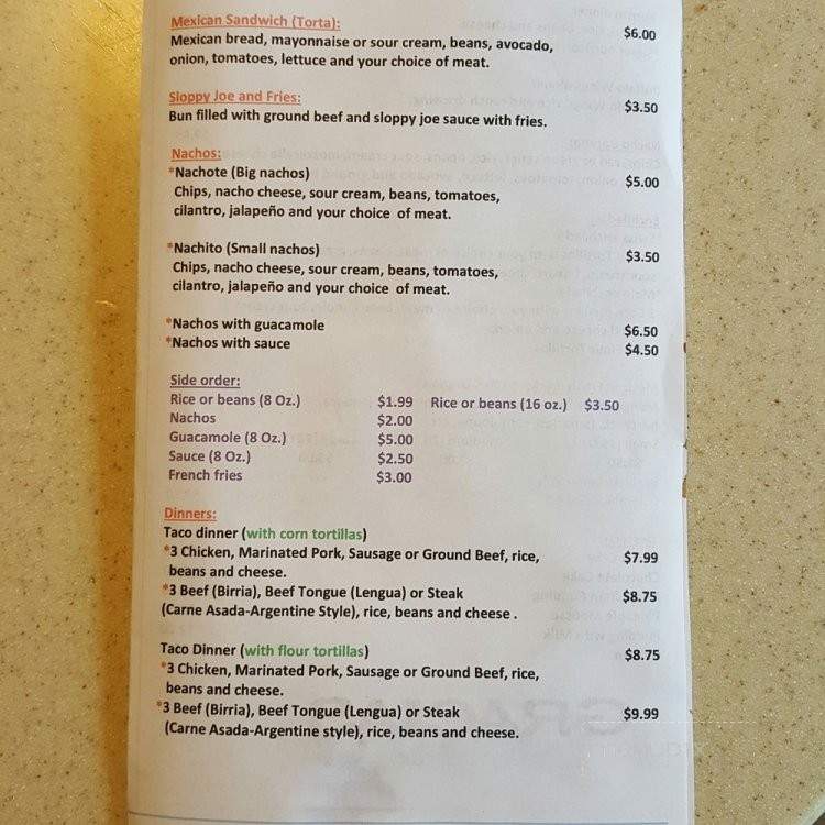Mi Casa Es Su Casa - Lincoln Park, MI menu_pic