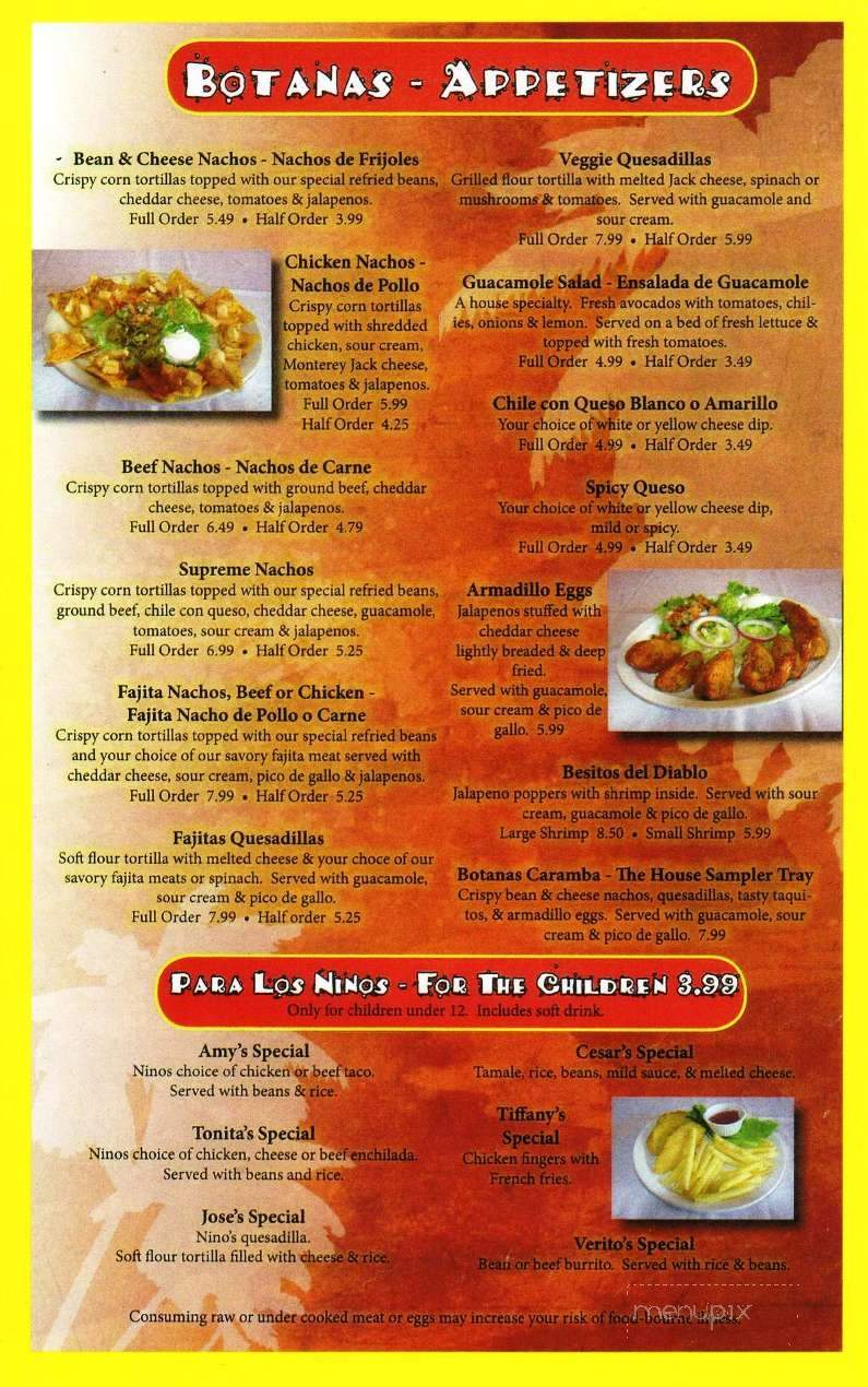 Las Palomas Mexican Restaurant - Centerton, AR menu_pic