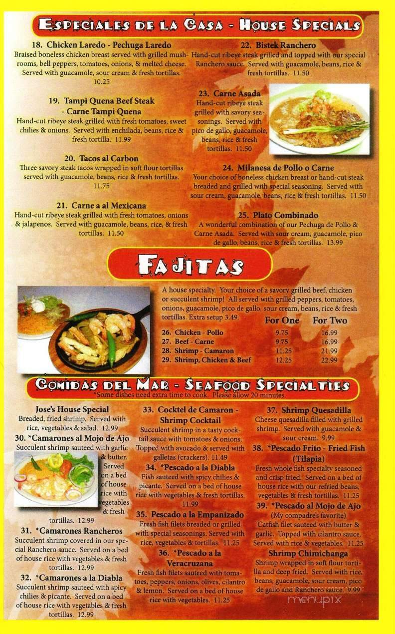Las Palomas Mexican Restaurant - Centerton, AR menu_pic