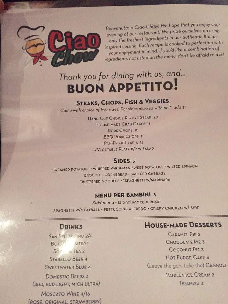 Ciao Chow - New Albany, MS menu_pic