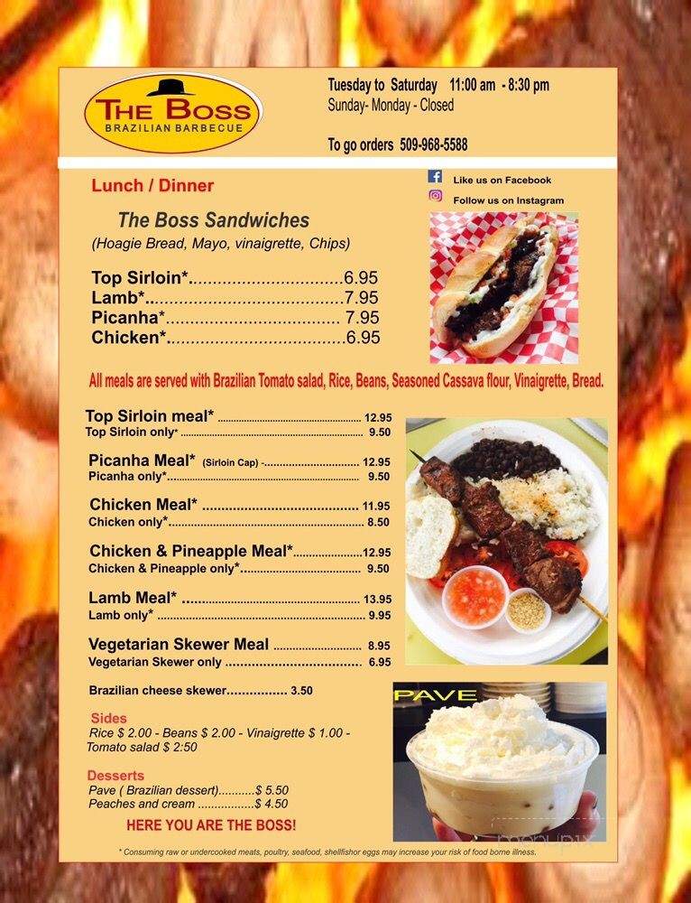 The Boss Brazilian Barbecue - Ellensburg, WA menu_pic