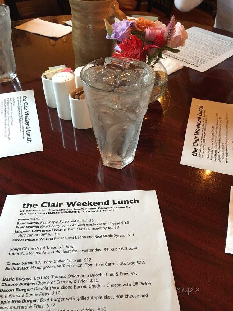 Clair Inn & Cafe - Callicoon, NY menu_pic