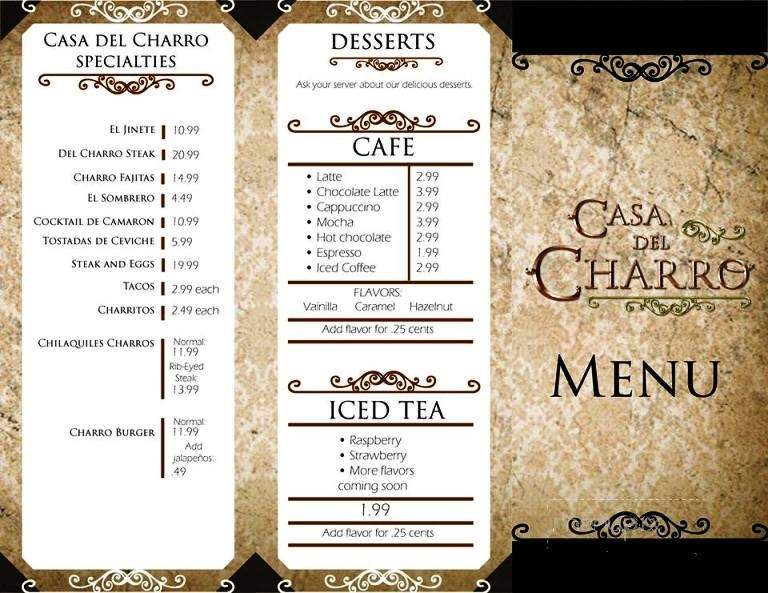 Casa Del Charro - Wichita, KS menu_pic