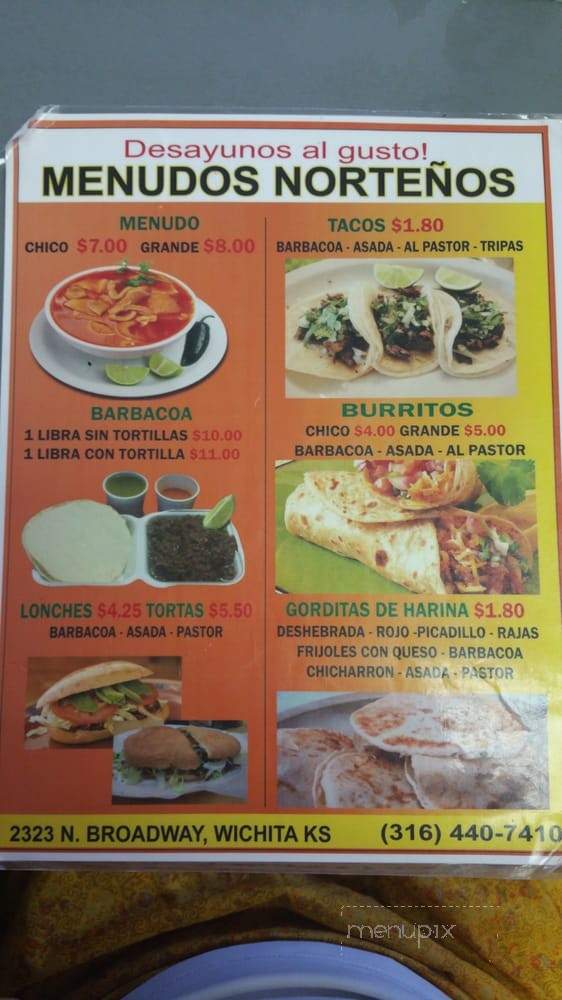 Menudos Nortenos - Wichita, KS menu_pic