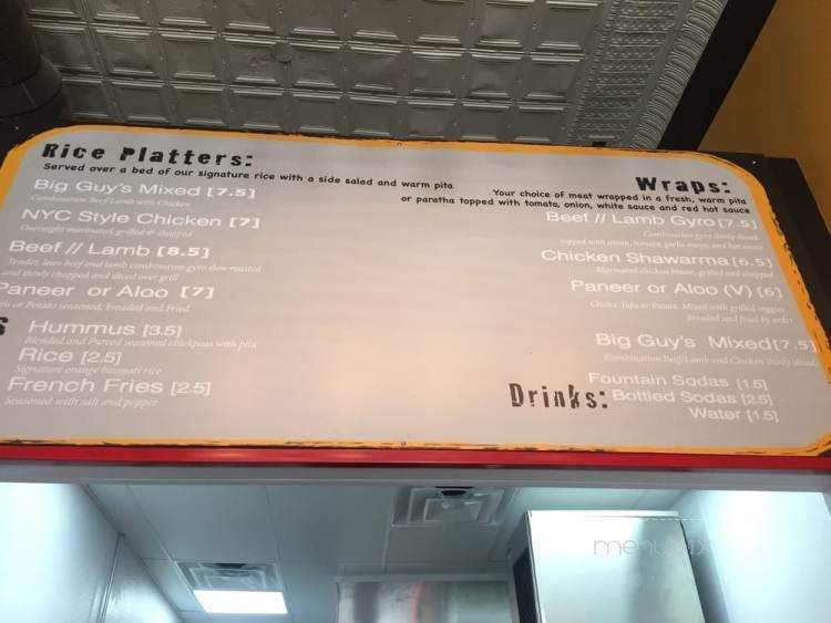 Big Guy's Chicken & Rice - Dallas, TX menu_pic