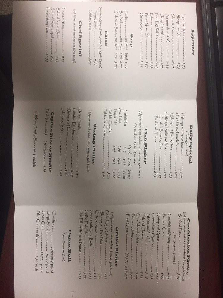 La Seafood Cafe 2 - Houston, TX menu_pic