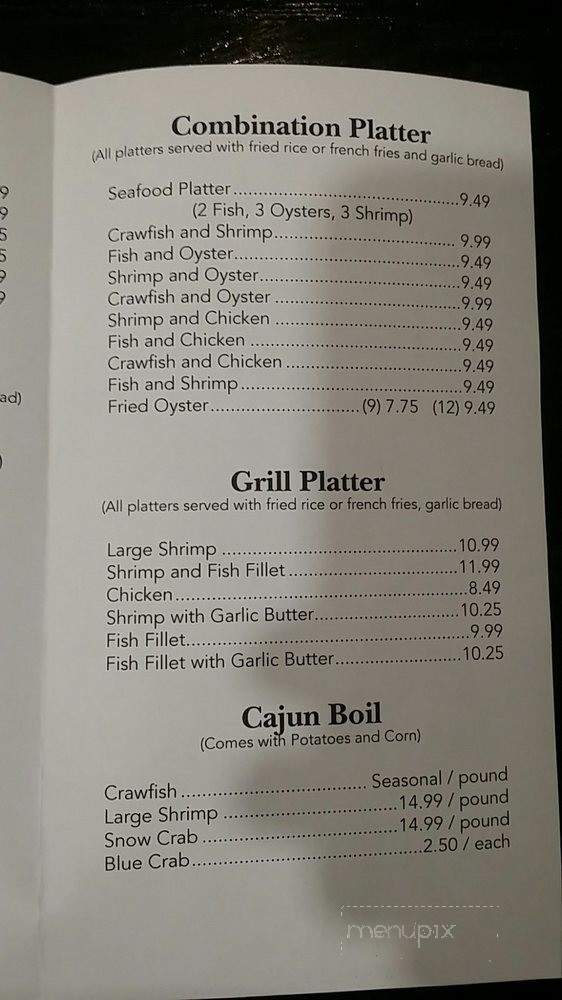 La Seafood Cafe 2 - Houston, TX menu_pic