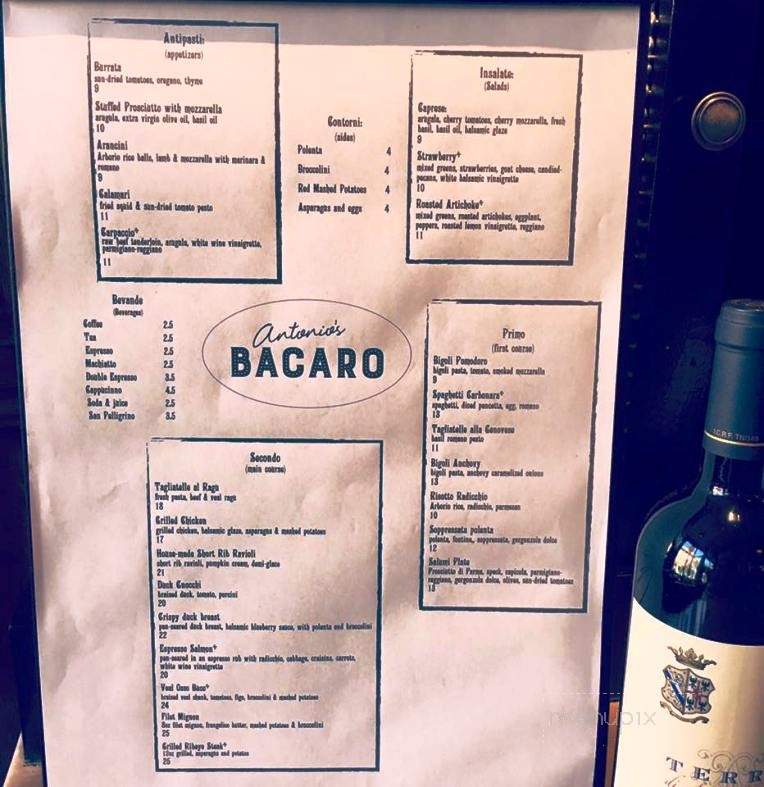 Antonio's Bacaro - Hyde Park, MA menu_pic