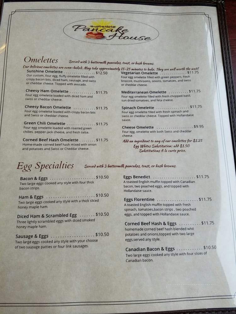 Sunshine Pancake House - La Mesa, CA menu_pic