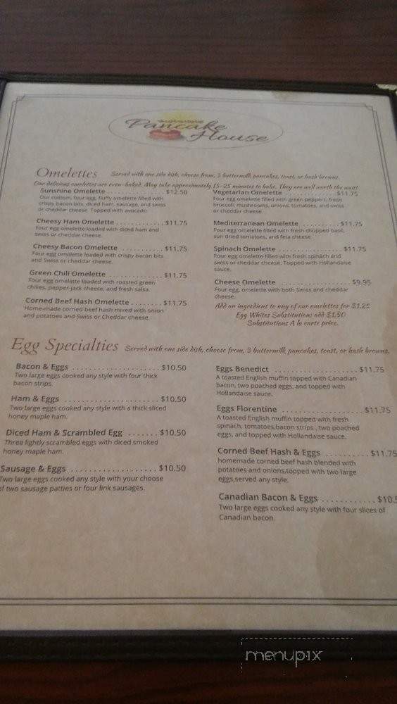 Sunshine Pancake House - La Mesa, CA menu_pic