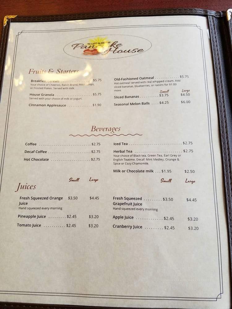Sunshine Pancake House - La Mesa, CA menu_pic