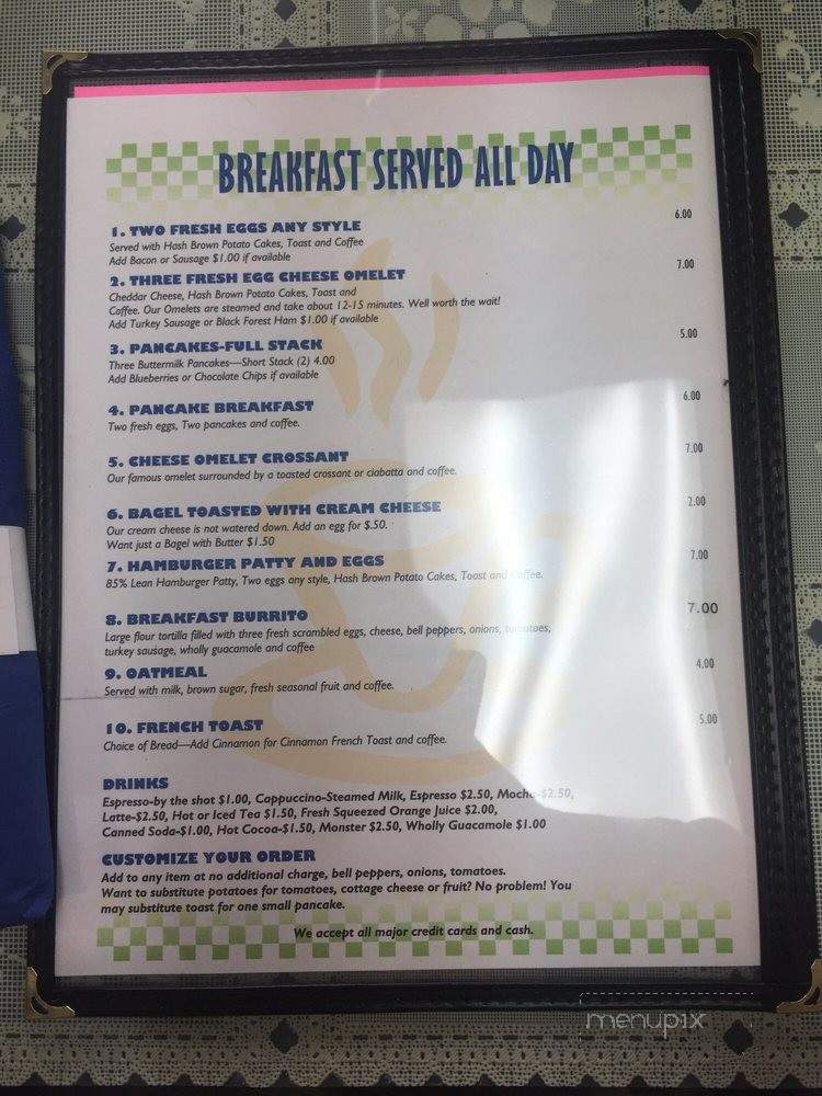Menu of Cloud Cafe in Lake Forest, CA 92630