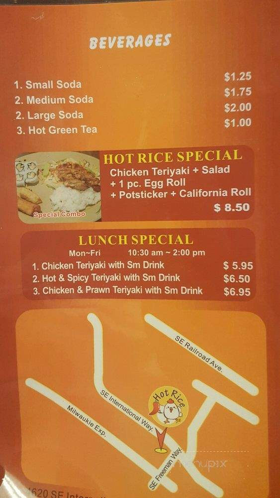 Hot Rice 2 - Milwaukie, OR menu_pic