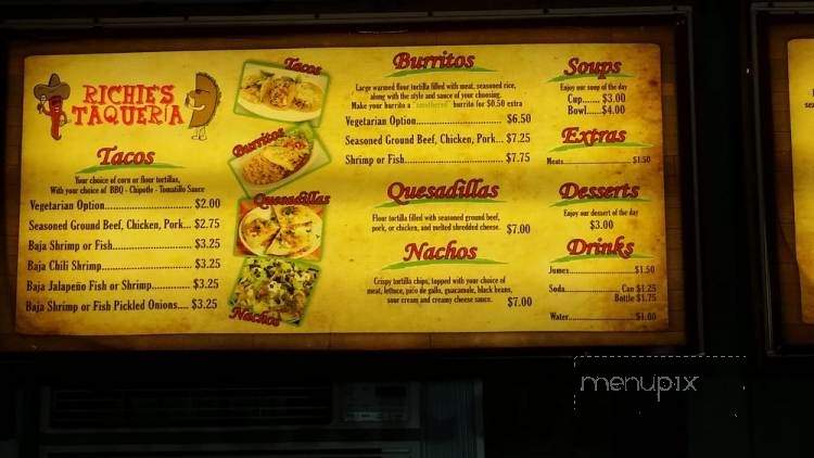Richie's Taqueria - Flagler Beach, FL menu_pic