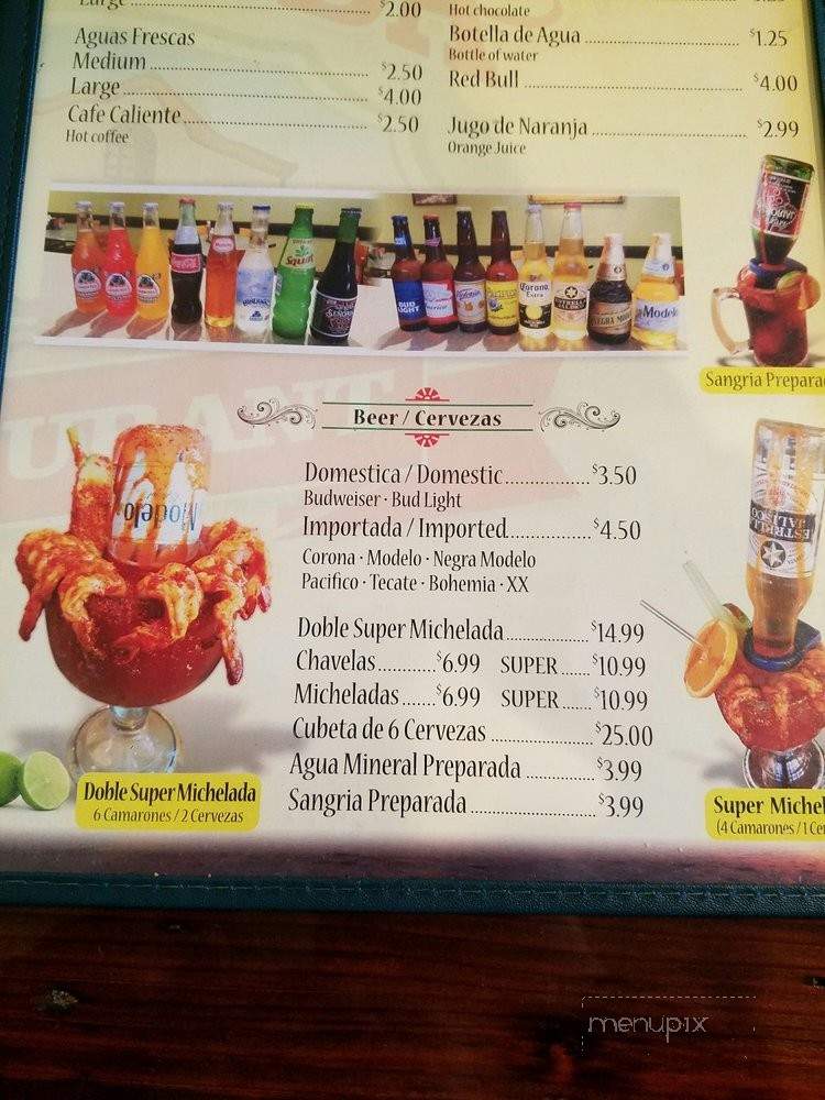 La Hacienda Restaurant - San Jose, CA menu_pic