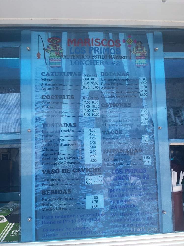 Mariscos Los Primos - Santa Ana, CA menu_pic