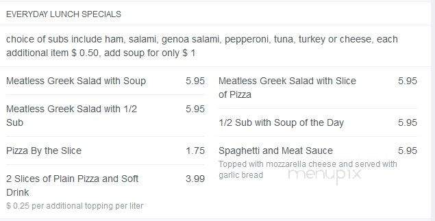 Manny's Pizza - Palm Coast, FL menu_pic
